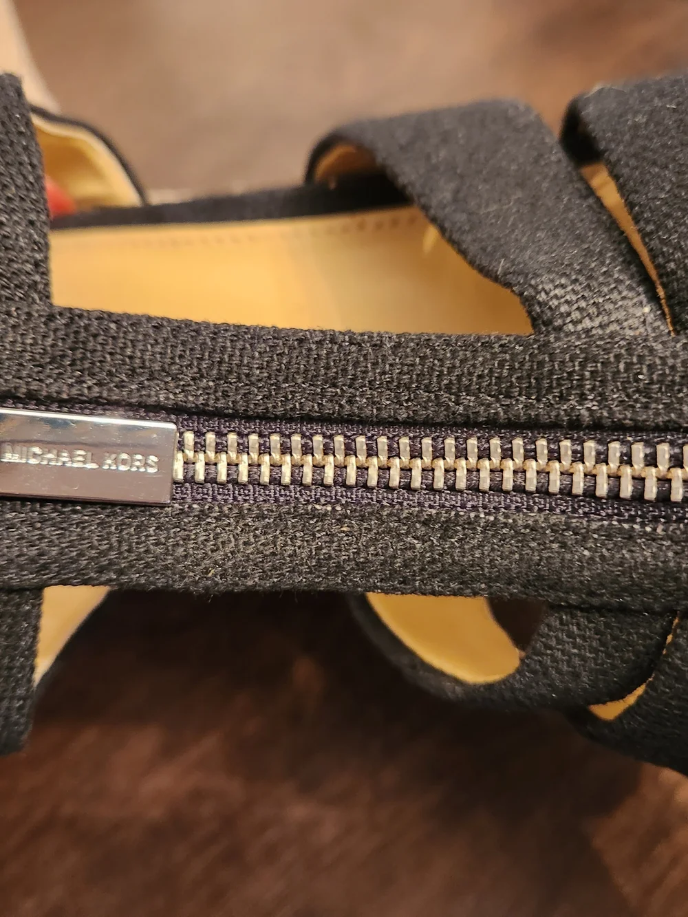 Michael Kors Women's Berkley Canvas Espadrille Wedge Sandal Size 7 Black - Picture 5 of 9